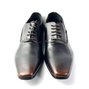 Men’s Sleek Brown Lace-Up Dress Shoes - Classic Formal Leather Office Shoe