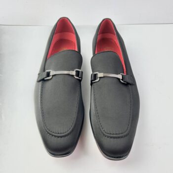 Black Loafers with Metallic Buckle